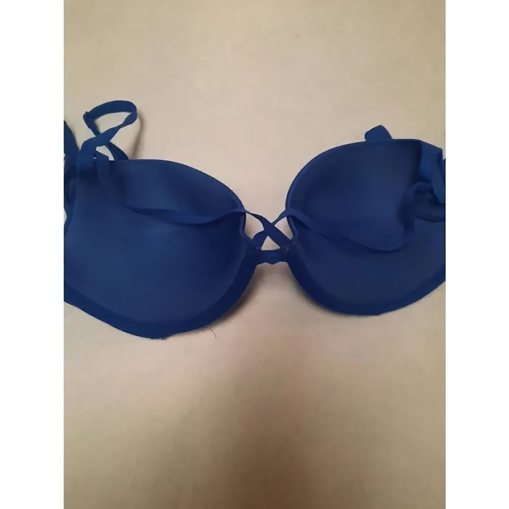Victoria's Secret size 32C Strappy Blue Push Up Bra
